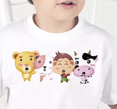 Maglietta infantile compagni animali adorabili - TenStickers