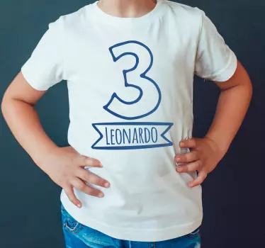 Maglietta infantile compleanno numero tre - TenStickers