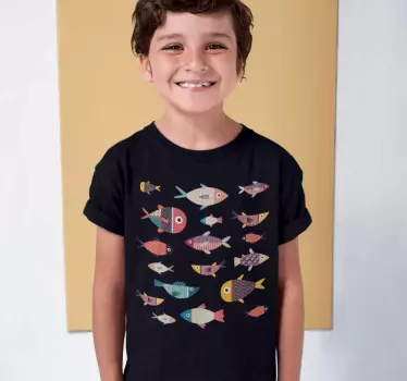 Maglietta infantile con motivi di pesci colorati - TenStickers
