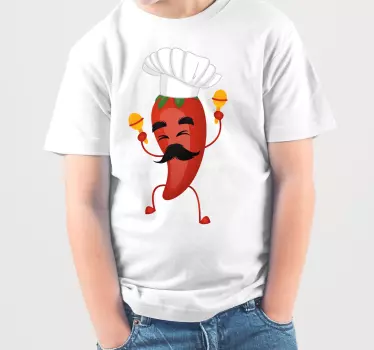 Maglietta infantile cuoco felice peperoncino - TenStickers