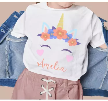 Maglietta infantile delizia floreale unicorno - TenStickers