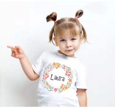 Maglietta infantile design floreale con nome - TenStickers