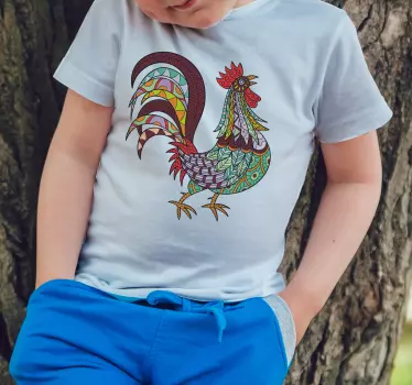 Maglietta infantile design gallo colorato - TenStickers