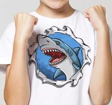Maglietta infantile design squalo aggressivo - TenStickers