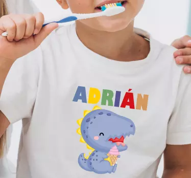Maglietta infantile dinosauro carino con gelato - TenStickers