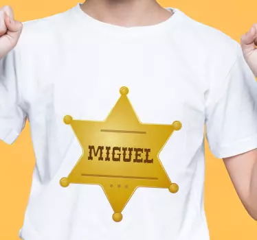 Maglietta infantile distintivo da sceriffo personalizzato - TenStickers