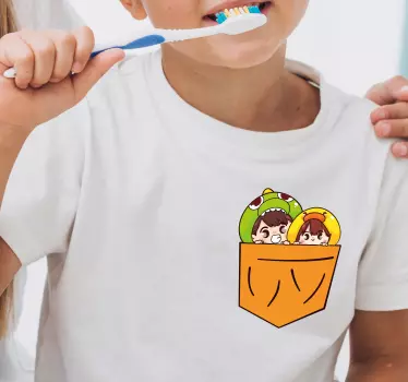 Maglietta infantile divertente tasca giocosa - TenStickers