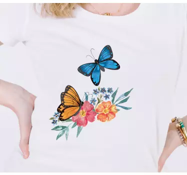 Maglietta infantile farfalle colorate e fiori - TenStickers