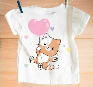 Maglietta infantile gattino carino con palloncino - TenStickers