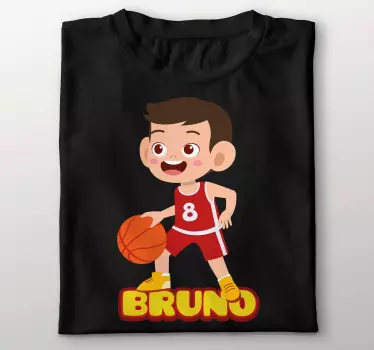 Maglietta infantile giovane giocatore di basket emozionato - TenStickers