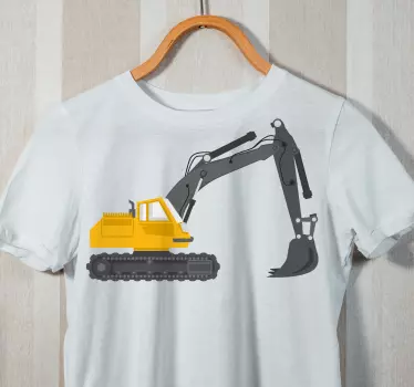 Maglietta infantile macchina escavatrice gialla - TenStickers