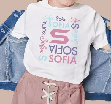 Maglietta infantile modello iniziale e nome - TenStickers