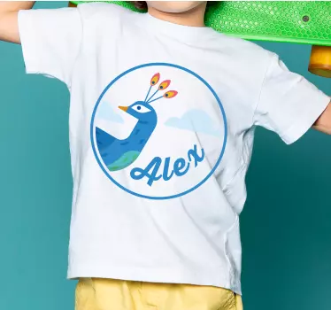 Maglietta infantile pavone con nome - TenStickers