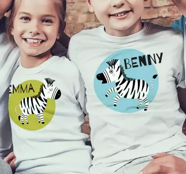 Maglietta infantile personaggi di zebra carini - TenStickers