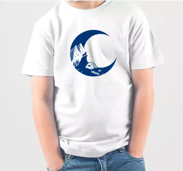 Maglietta infantile scena di campeggio al chiaro di luna - TenStickers