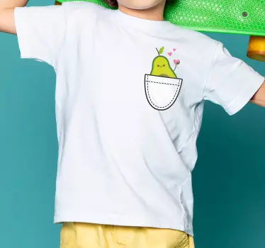 Maglietta infantile tasca avocado carino - TenStickers