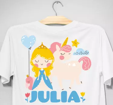 Maglietta infantile tema unicorno principessa carina - TenStickers