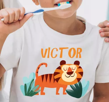 Maglietta infantile tigre carina con nome - TenStickers