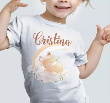 Maglietta infantile volpe che dorme con nome - TenStickers