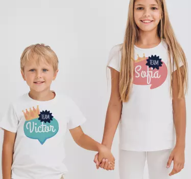 Magliette con corona di re e regina e nomi - TenStickers