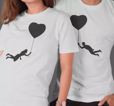 Maglietta fidanzati palloncini a forma di cuore - TenStickers