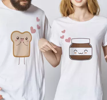 Maglietta di coppia Pane e nutella - TenStickers