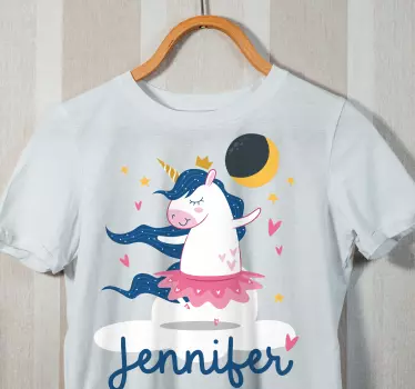 T-shirt infantile Ballerina unicorno su nuvola - TenStickers