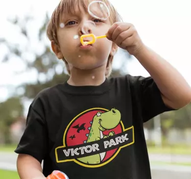 T-shirt per bambini dinosauro jurassic park con nome - TenStickers