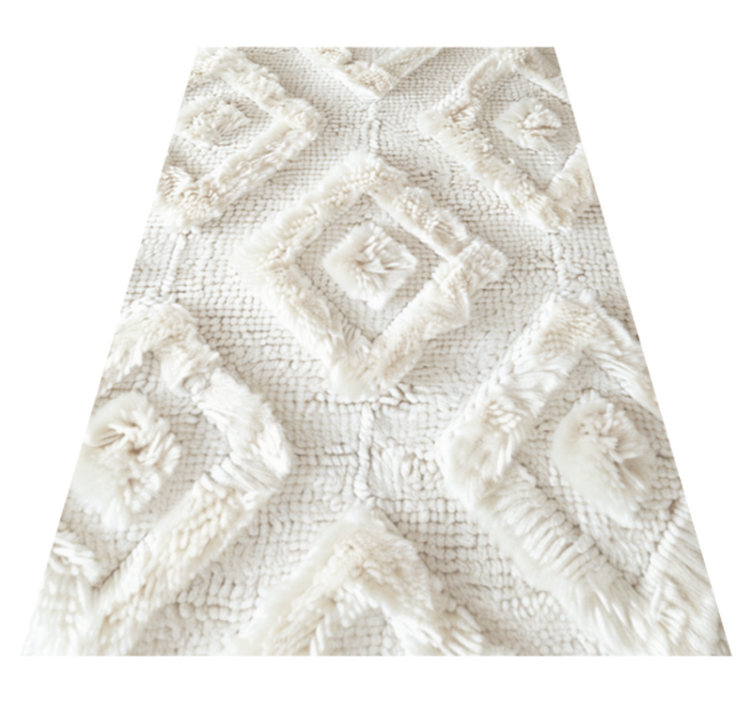 Tappeto vinile bianco motivo a rombi - TenStickers