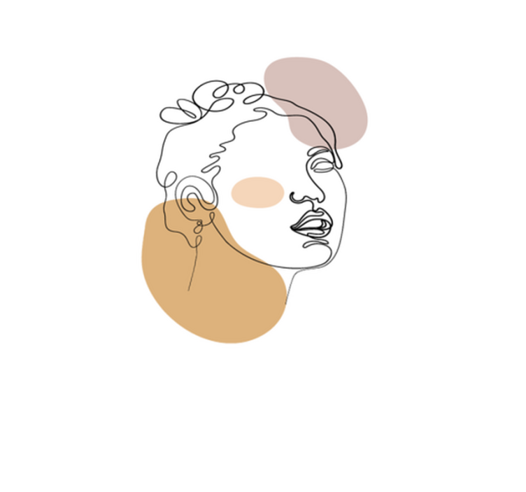 Tappeto vinile bianco viso astratto e cerchi - TenStickers