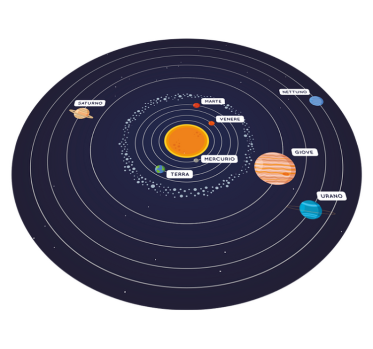 Tappeto vinile camera da letto sistema solare - TenStickers