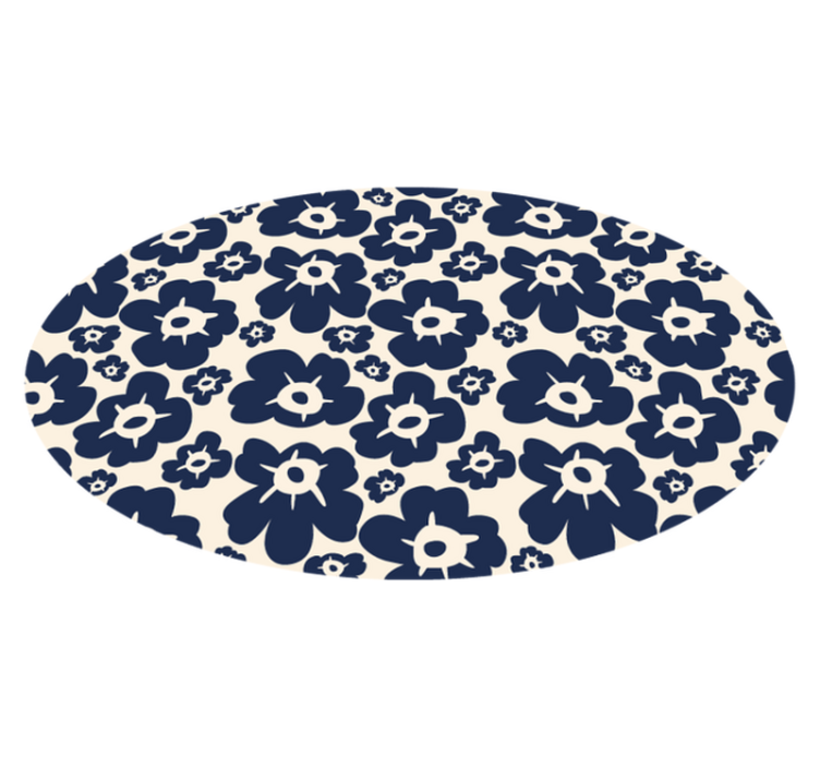Tappeto vinile fiori papavero blu scuro - TenStickers