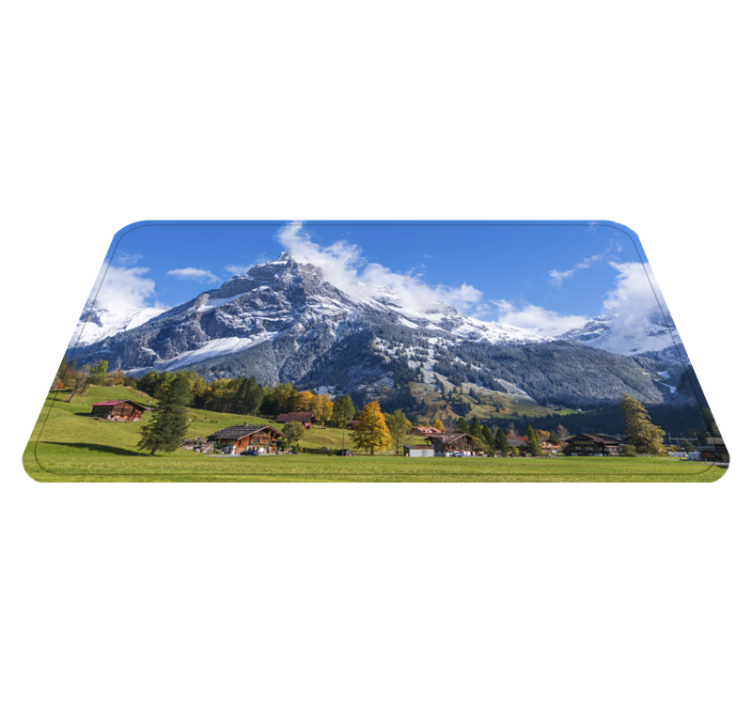 Tappeto vinile bagno vista sulle alpi - TenStickers
