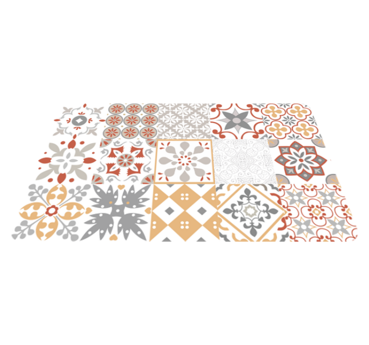 Tappeto pvc cucina mosaico arancione - TenStickers