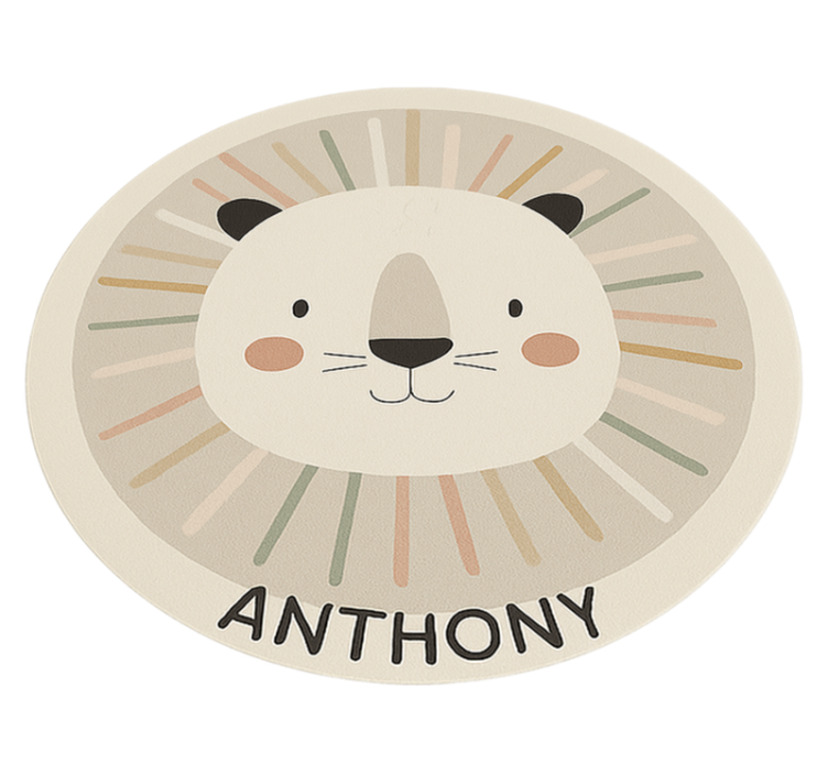 Tappeto vinile per bambini leone beige personalizzato - TenStickers