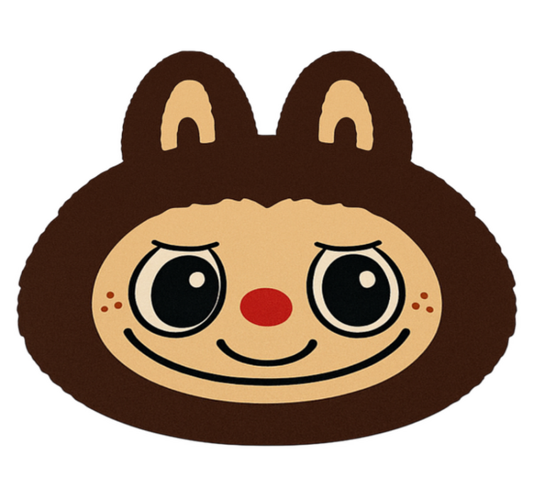 Tappeto vinile per bambini disegno labubu marrone - TenStickers