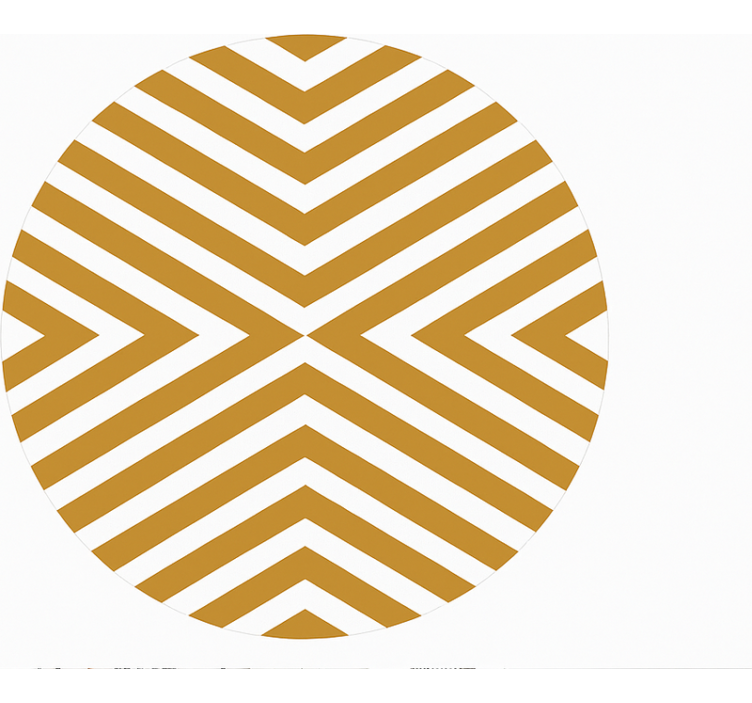 Tappeto vinile sala da pranzo motivo a chevron color senape - TenStickers