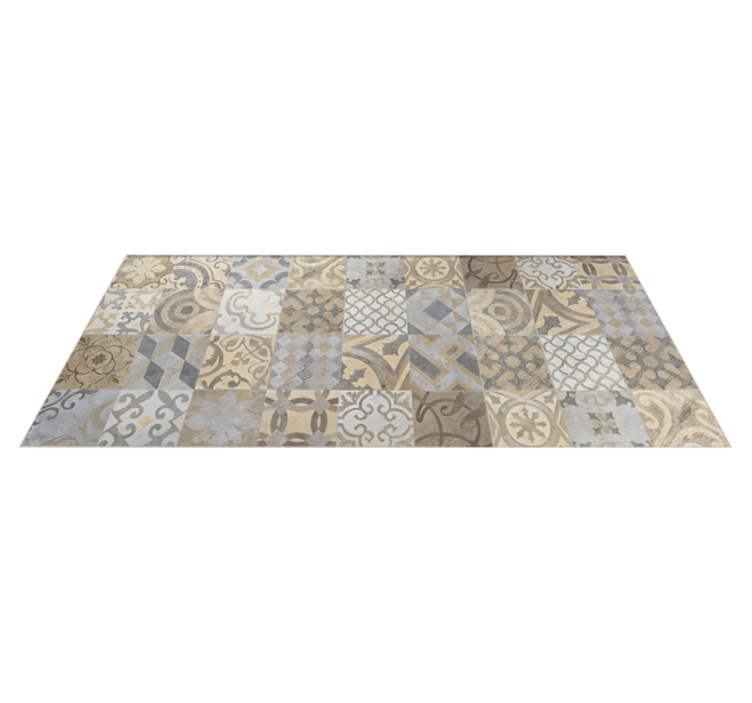 Tappeto vinile mosaico cementine arancioni - TenStickers