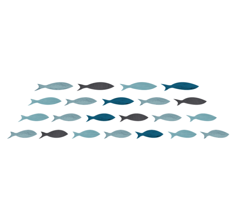 Tappeto vinile animali sagome di pesci blu - TenStickers