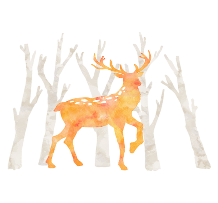 Tappeto vinile animali stile invernale cervo - TenStickers