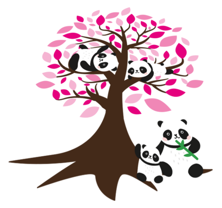 Tappeto vinile animali albero con panda - TenStickers