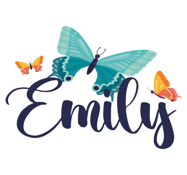 Tappeto vinile animali farfalle bicolor con nome - TenStickers