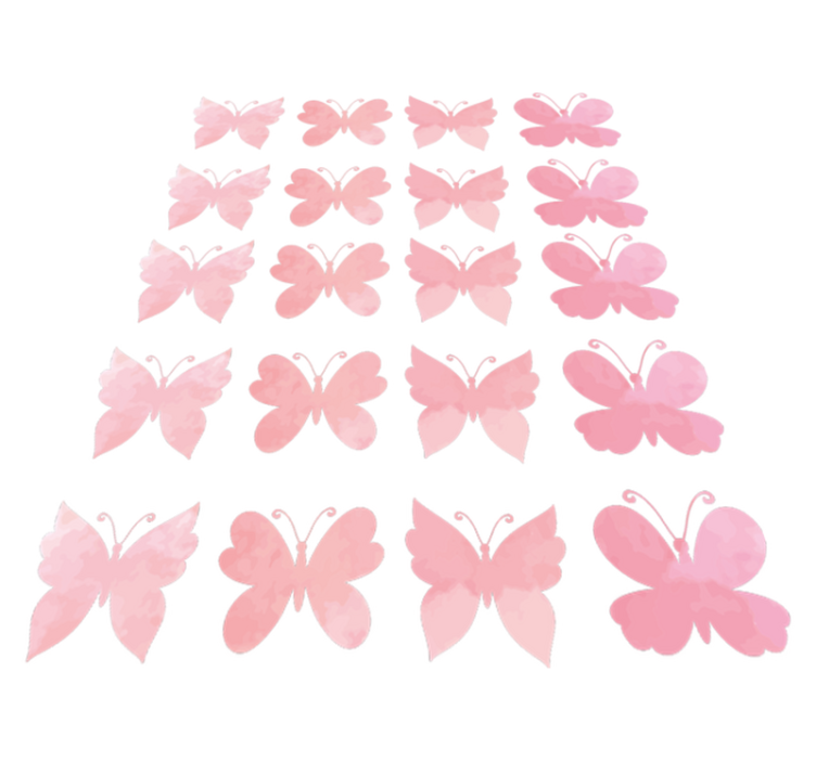 Tappeto vinile animali design farfalle rosa - TenStickers
