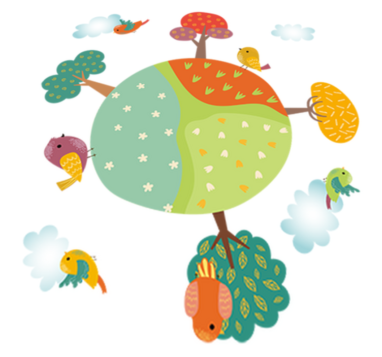 Tappeto vinile animali cerchio bianco primavera - TenStickers