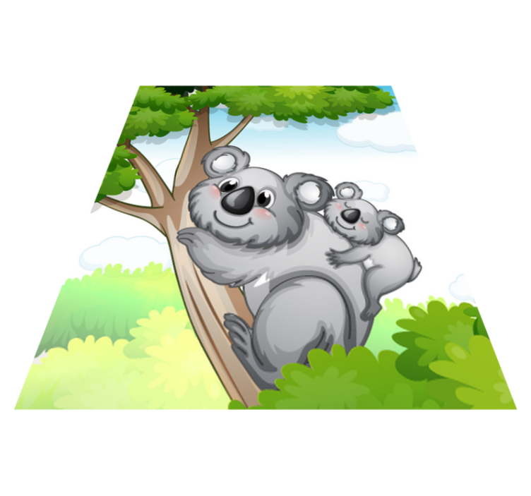 Tappeto vinile animali madre e cucciolo di koala - TenStickers