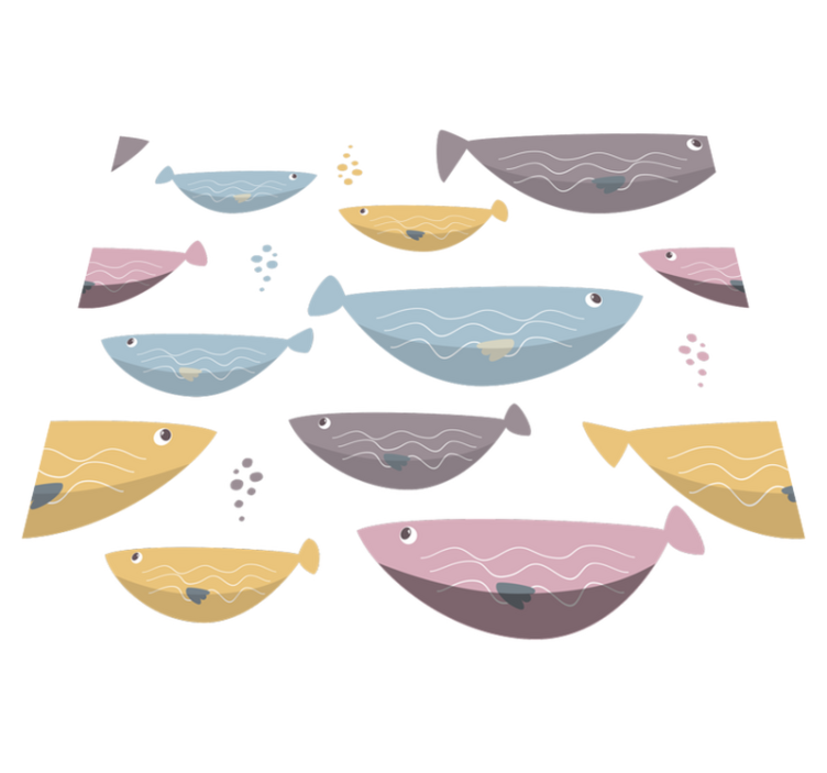 Tappeto vinile animali pesci colorati per bambini - TenStickers