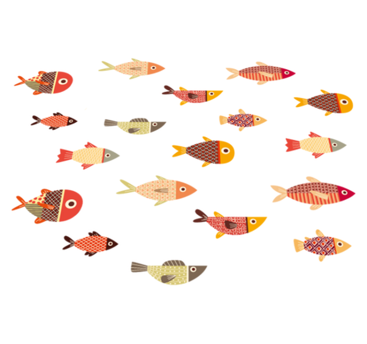 Tappeto vinile animali pesci colorati tondi - TenStickers