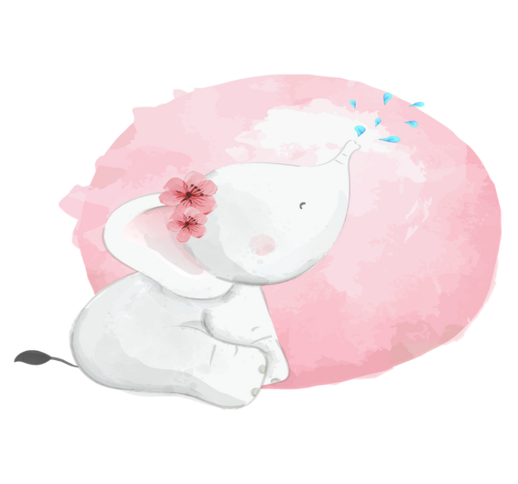 Tappeto vinile animali africa selvaggia bambina elefante - TenStickers