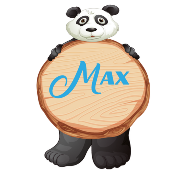 Tappeto vinile animali panda con nome - TenStickers