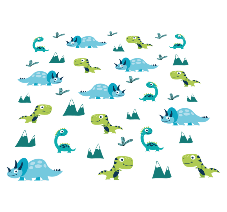 Tappeto vinile animali set montagna dinosauri nordici - TenStickers